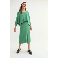 RIBBED KNIT TOP AND DRESS SET