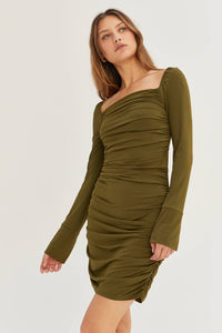 Kylie Ruched Bodycon Knit Mini Dress