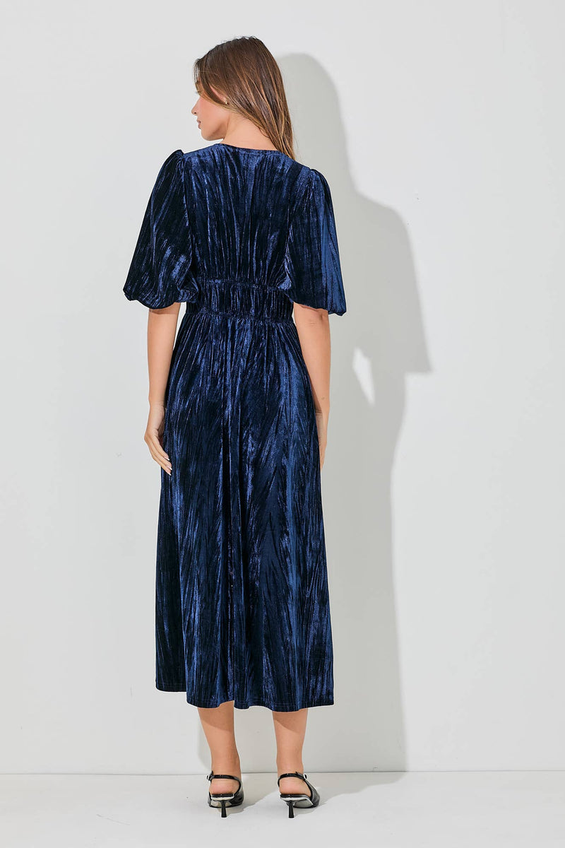 VELVET MIDI DRESS