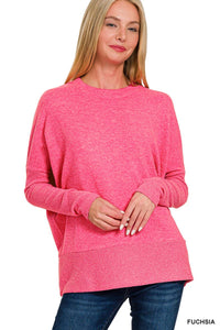 Brushed Melange Hacci Dolman Sleeve Sweater
