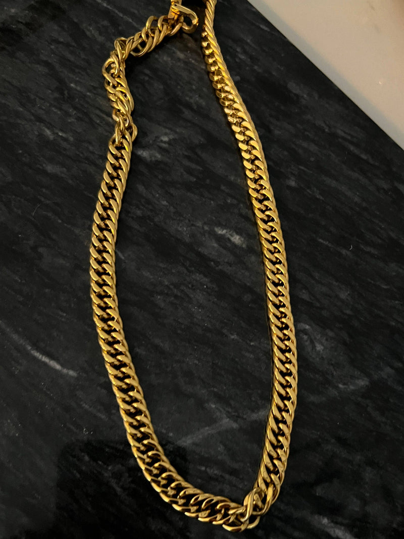 SILVER AND GOLD CUBAN CHAIN NECKLACE