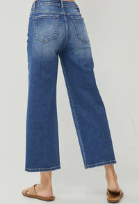 HIGH RISE CROP WIDE LEG JEAN