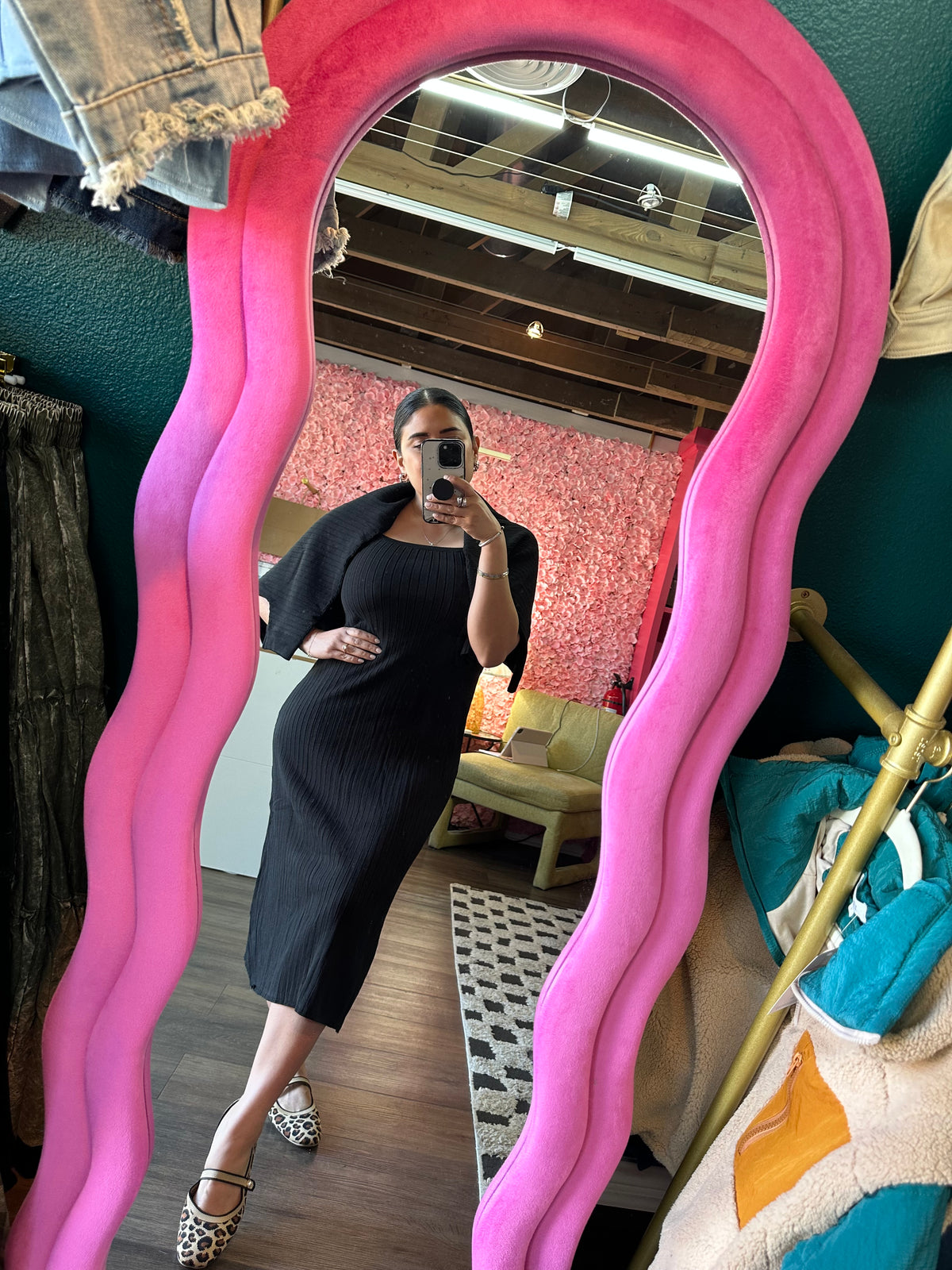 RIBBED KNIT TOP AND DRESS SET