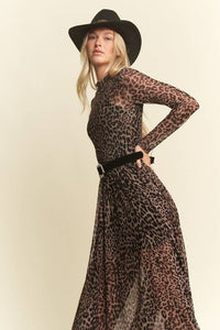 QUEEN B LEOPARD MESH DRESS
