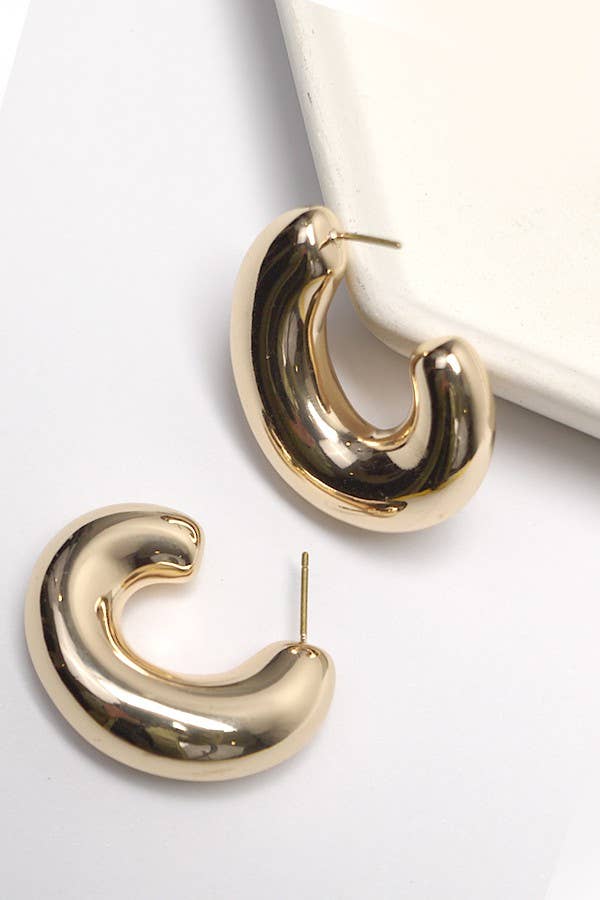 BALLOON PUFFY HOOP EARRINGS  |
