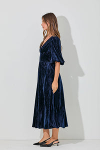 VELVET MIDI DRESS