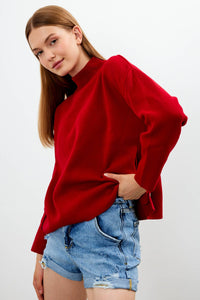Mock Neck Knit Oversized Sweater