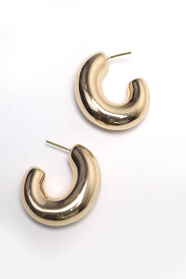 BALLOON PUFFY HOOP EARRINGS  |