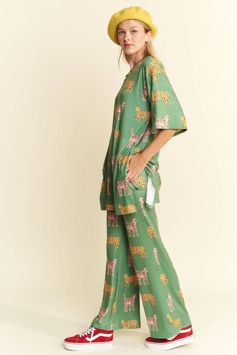 CHEETAH PRINT TOP-BOTTOM SET